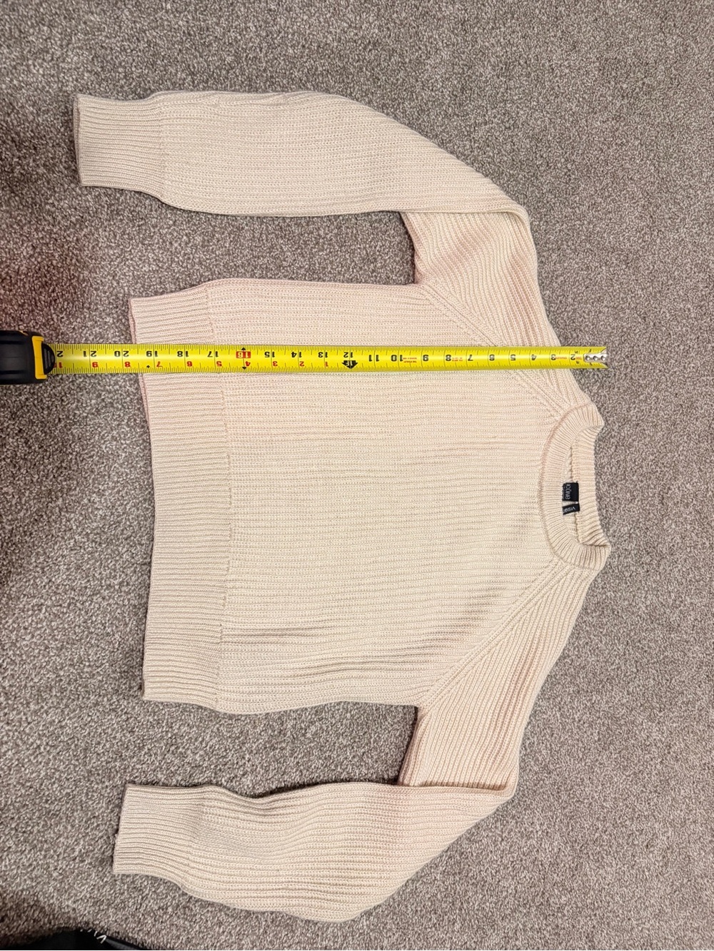 Simons Cream Ribbed Crewneck Sweater - Picture 2 of 6